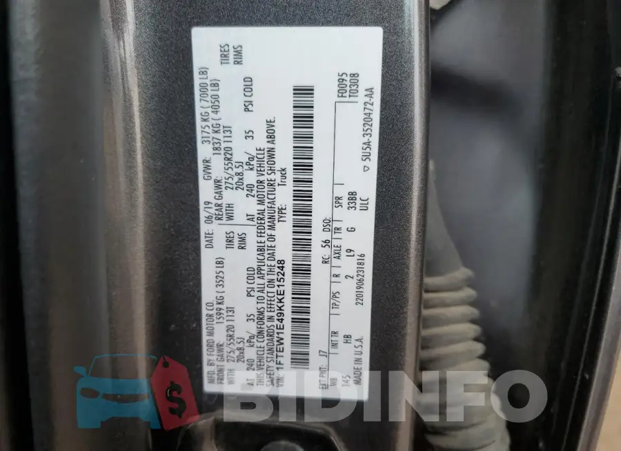 1FTEW1E49KKE15248 Photo# 12