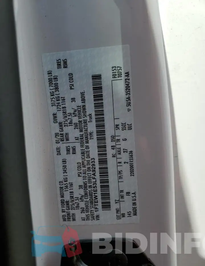 1FTEW1E53LFA92933 Photo# 12