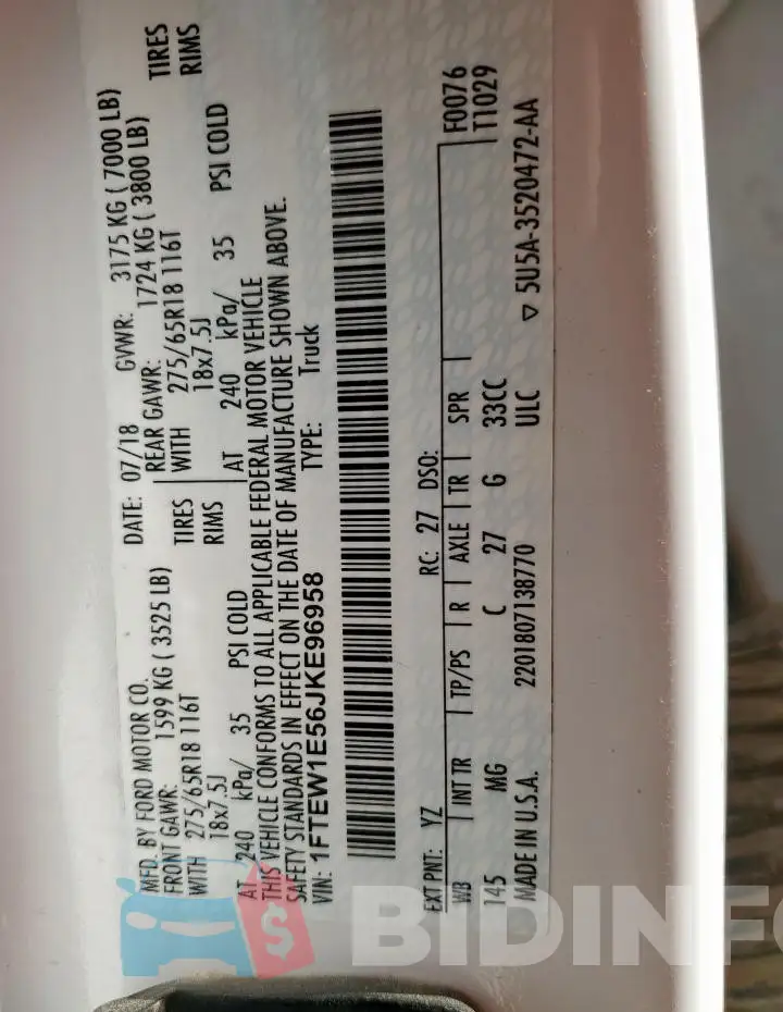 1FTEW1E56JKE96958 Photo# 12