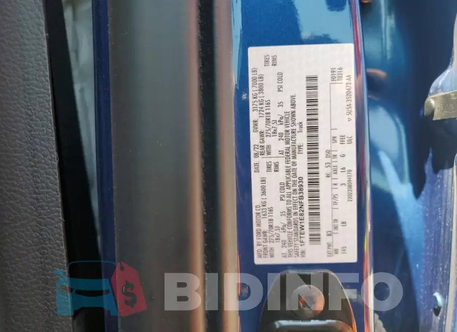 1FTEW1E82NFB38930 Photo# 13