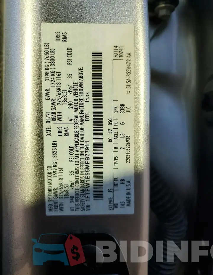 1FTFW1E55MFB77911 Photo# 13