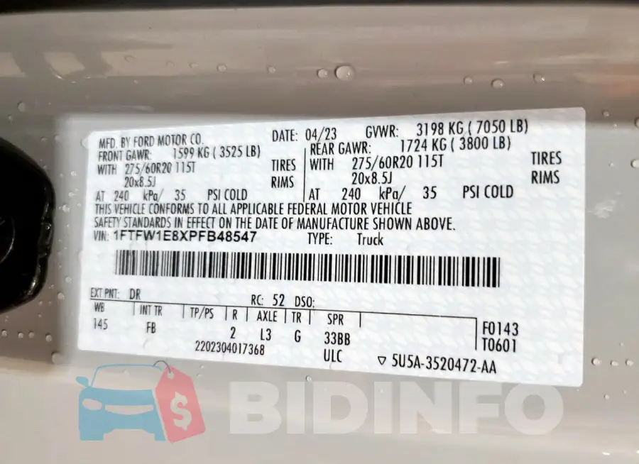 1FTFW1E8XPFB48547 Photo# 13