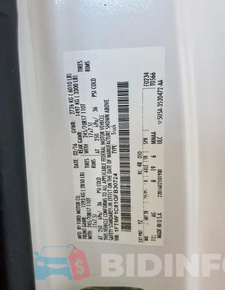 1FTMF1C81GFB30724 Photo# 12
