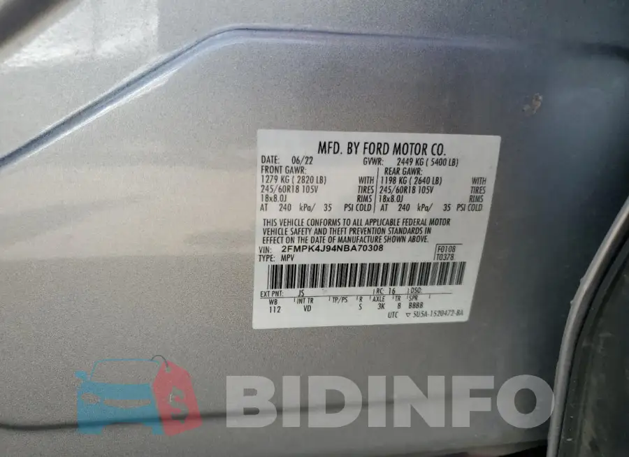 2FMPK4J94NBA70308 Photo# 12