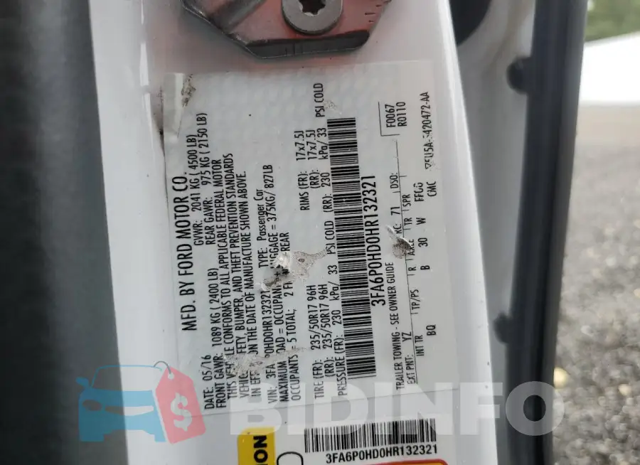 3FA6P0HD0HR132321 Photo# 12