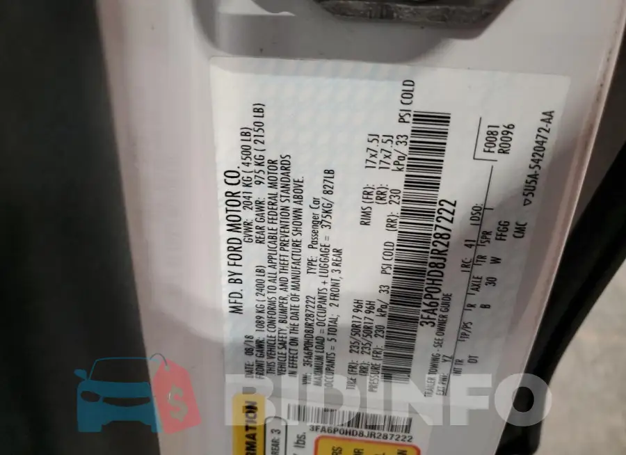 3FA6P0HD8JR287222 Photo# 12
