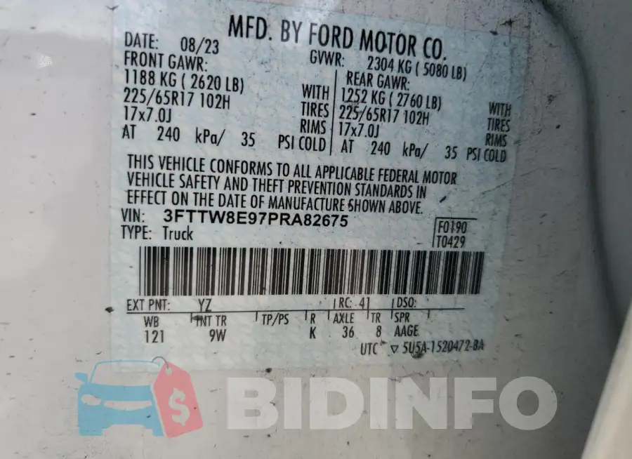 3FTTW8E97PRA82675 Photo# 13