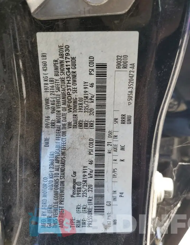 WF0DP3TH3G4117930 Photo# 13