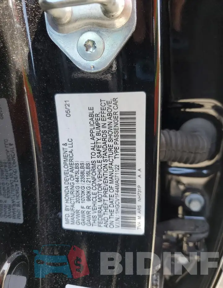 1HGCV1F44MA071122 Photo# 13