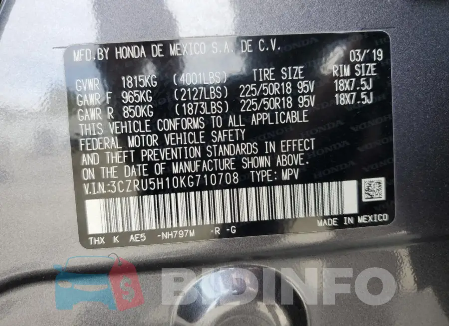 3CZRU5H10KG710708 Photo# 14