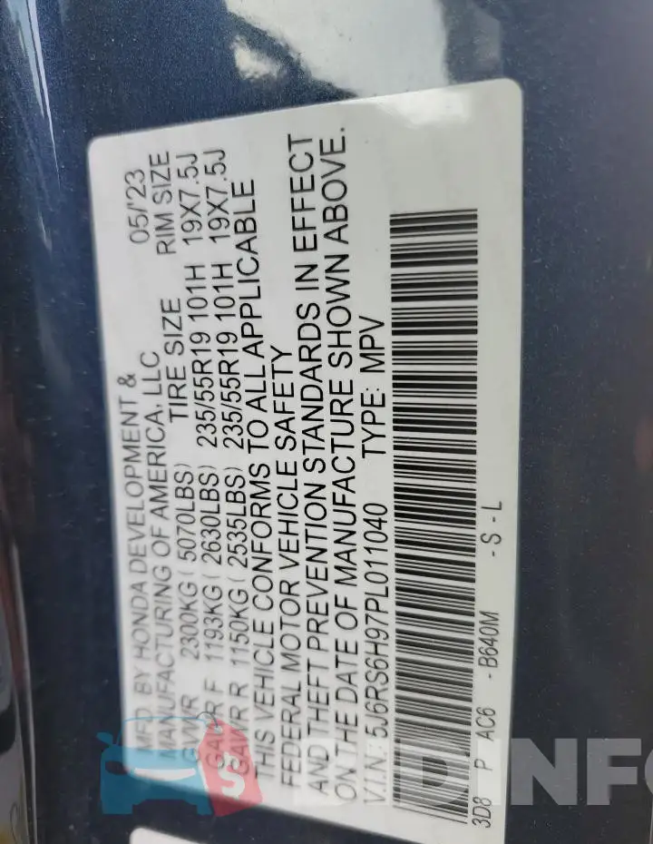 5J6RS6H97PL011040 Photo# 14