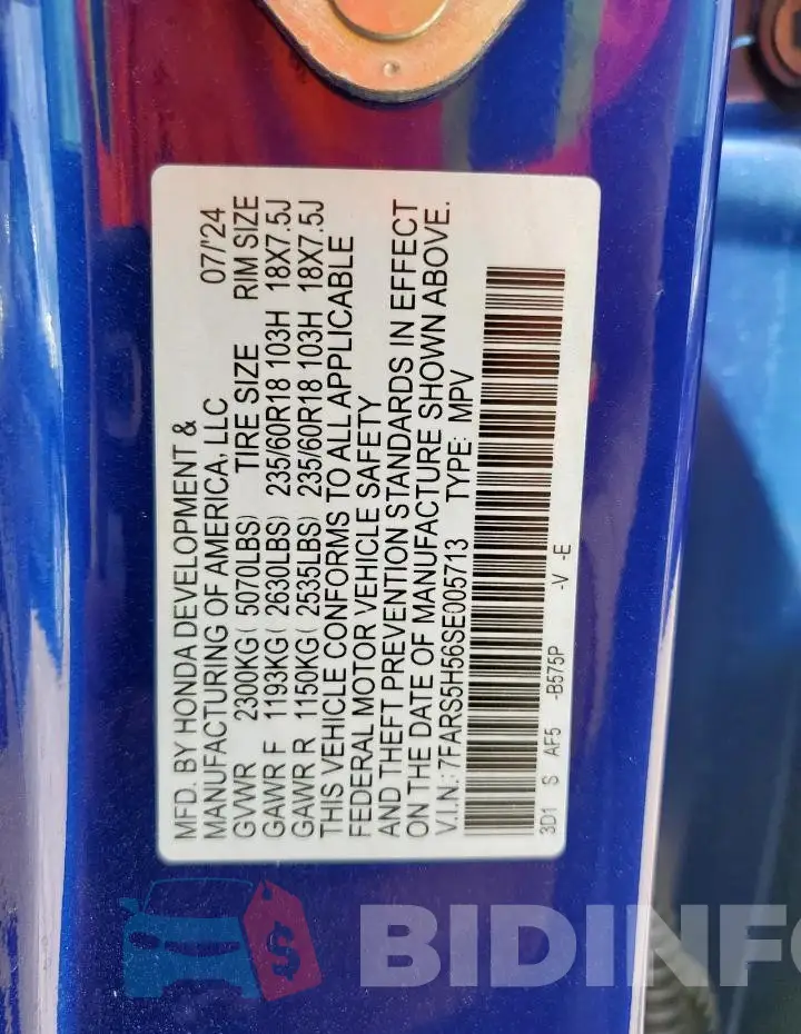7FARS5H56SE005713 Photo# 13