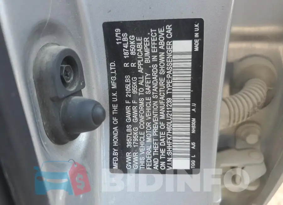 SHHFK7H60LU211239 Photo# 12
