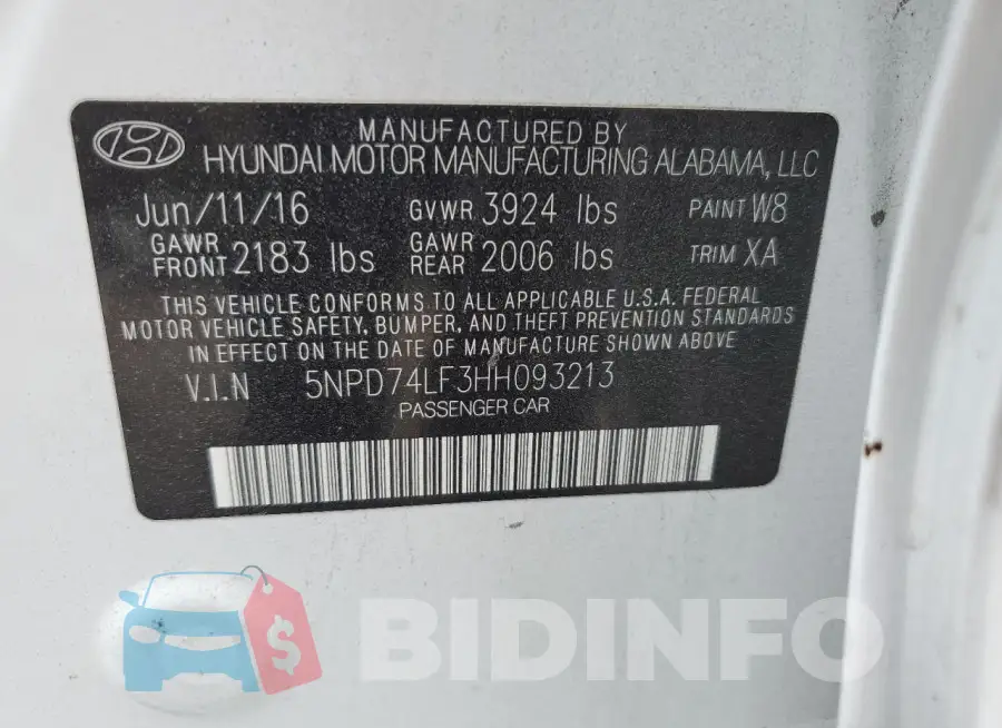 5NPD74LF3HH093213 Photo# 12