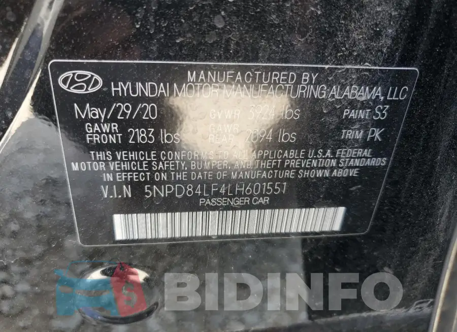 5NPD84LF4LH601551 Photo# 12