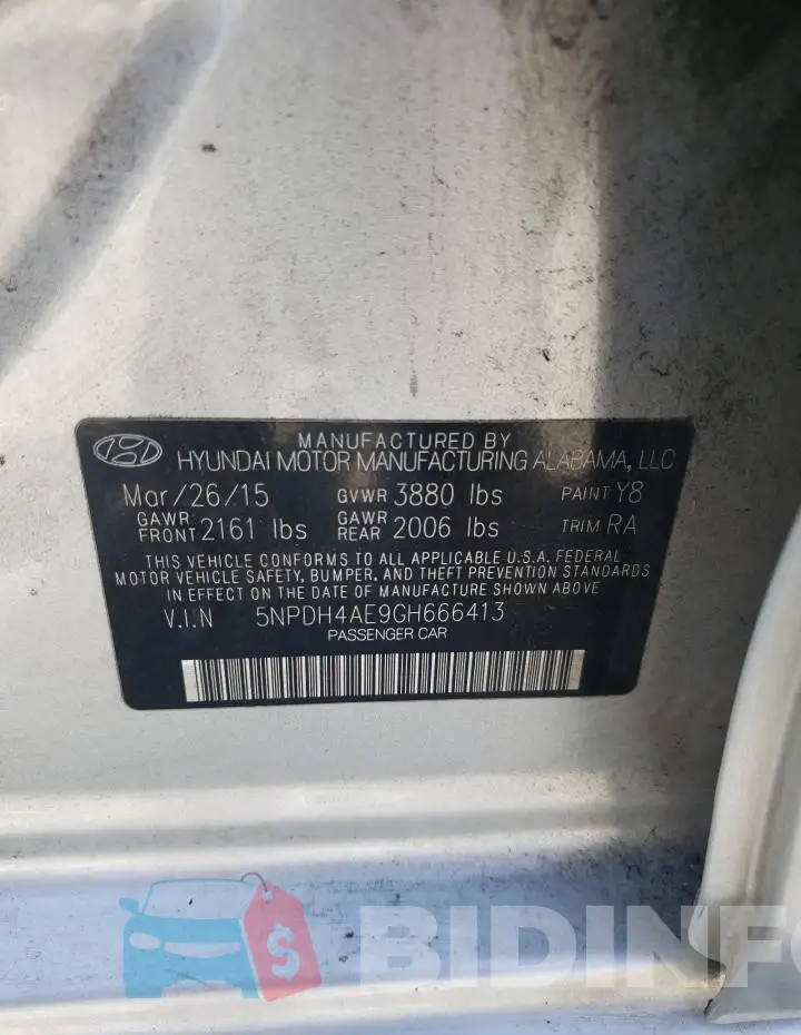 5NPDH4AE9GH666413 Photo# 12