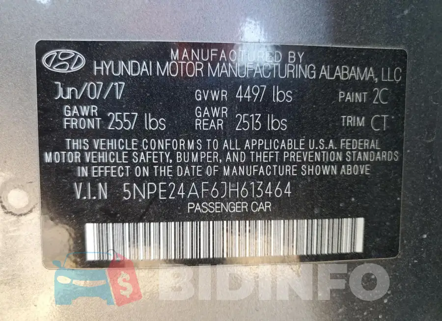 5NPE24AF6JH613464 Photo# 13