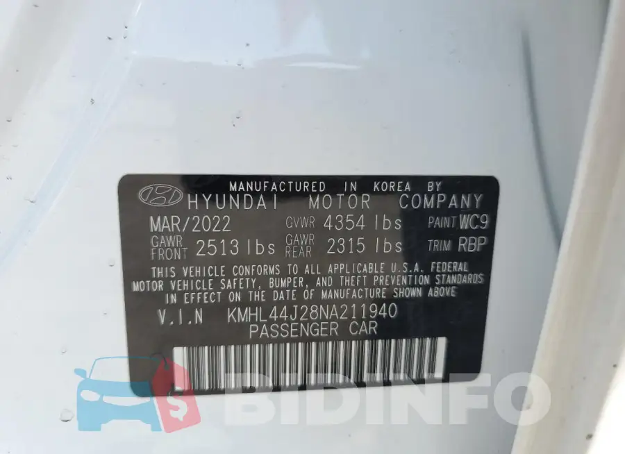 KMHL44J28NA211940 Photo# 13