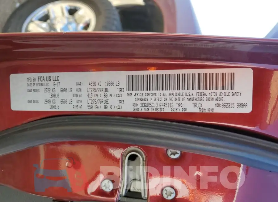 3C6UR5CL9HG745113 Photo# 12