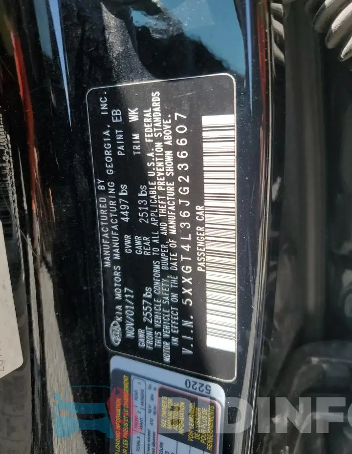 5XXGT4L36JG236607 Photo# 12