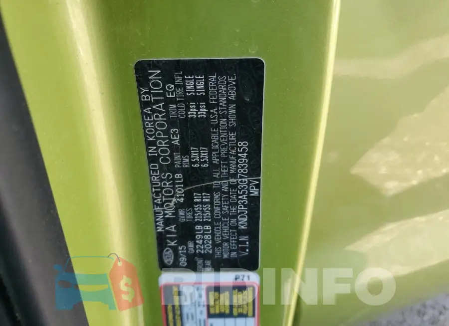 KNDJP3A53G7839458 Photo# 12