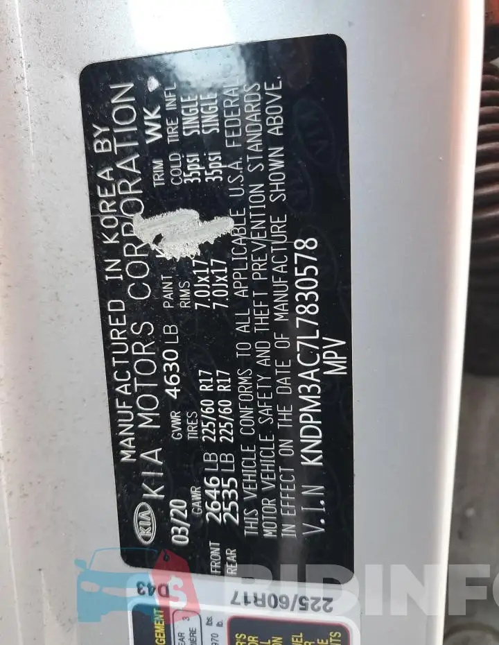 KNDPM3AC7L7830578 Photo# 13