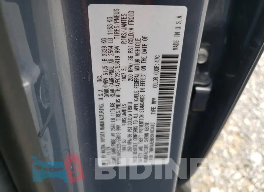7MMVAAEW8SN103419 Photo# 13