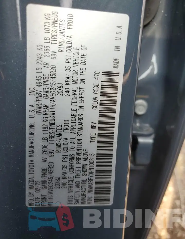 7MMVABEY3PN100815 Photo# 12