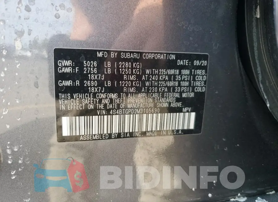 4S4BTGPD2M3105690 Photo# 13