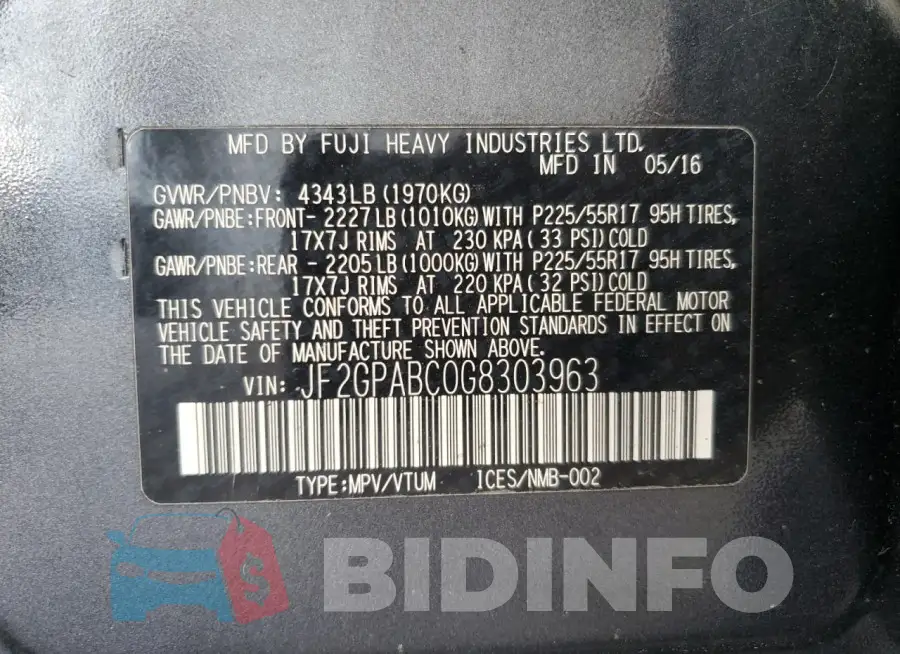 JF2GPABC0G8303963 Photo# 14