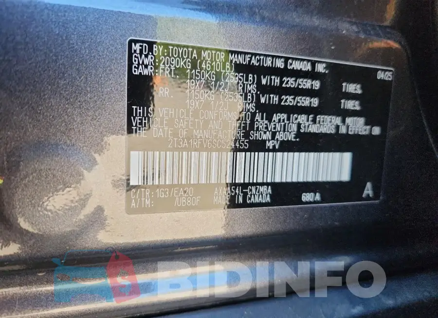 2T3A1RFV6SC524455 Photo# 13