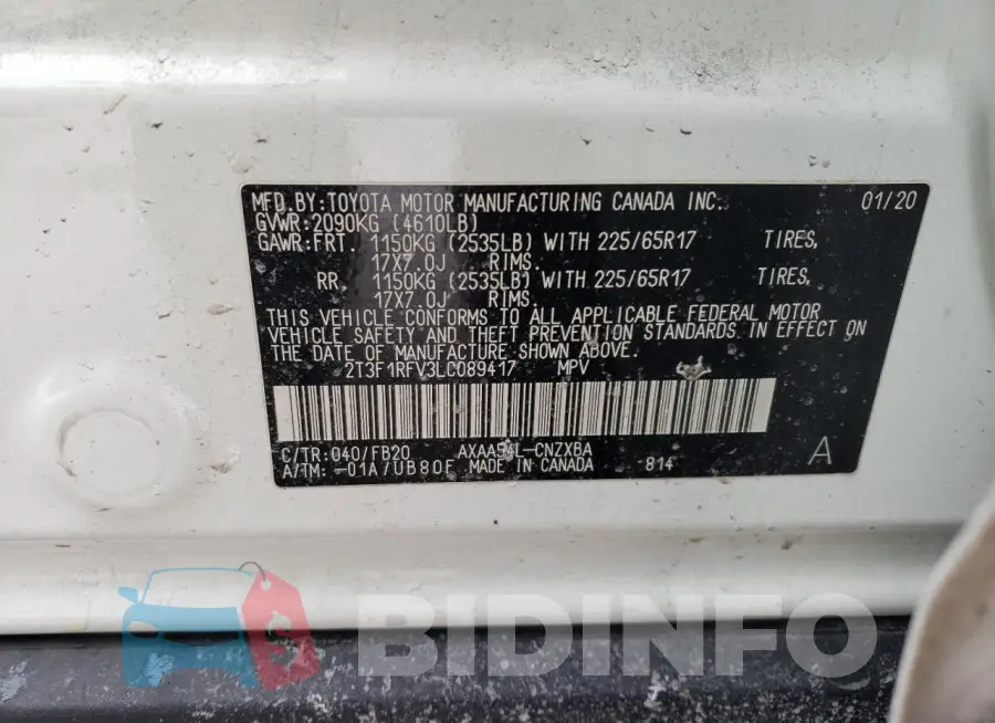 2T3F1RFV3LC089417 Photo# 13