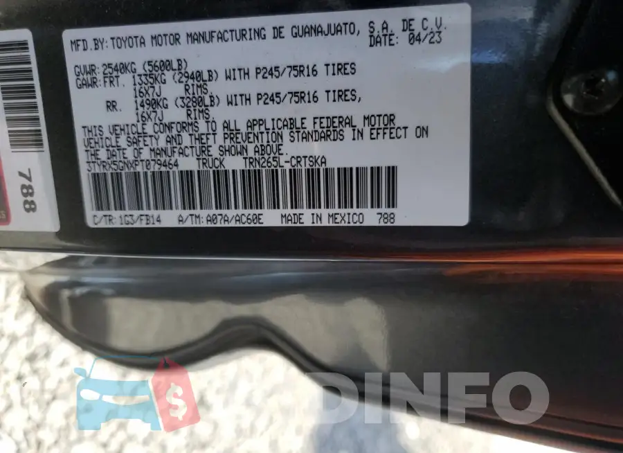 3TYRX5GNXPT079464 Photo# 12