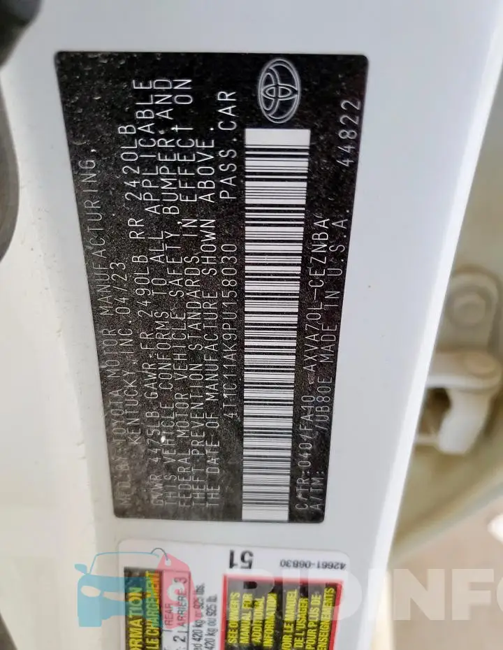 4T1C11AK9PU158030 Photo# 12