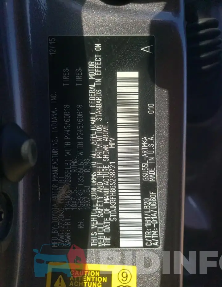 5TDJKRFH8GS238721 Photo# 12