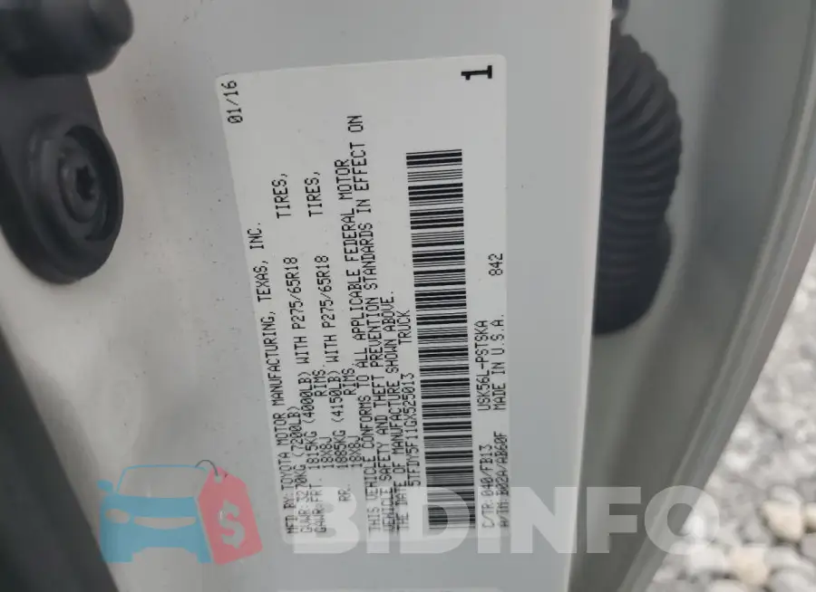 5TFDY5F11GX525013 Photo# 12