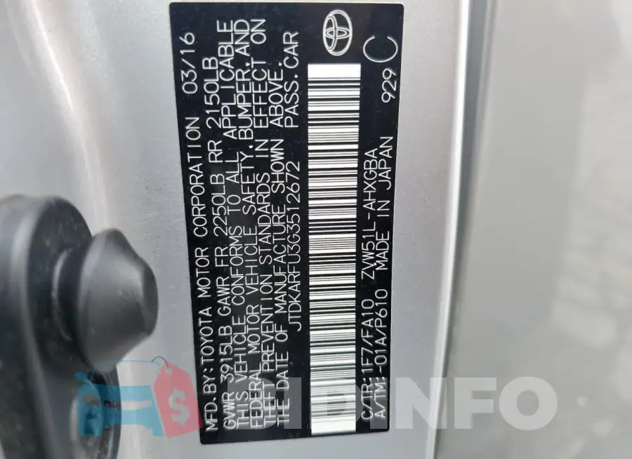 JTDKARFU3G3512672 Photo# 13