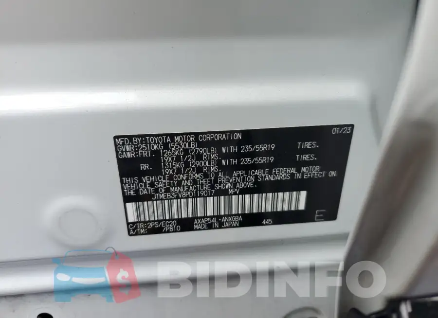 JTMEB3FV8PD119017 Photo# 13