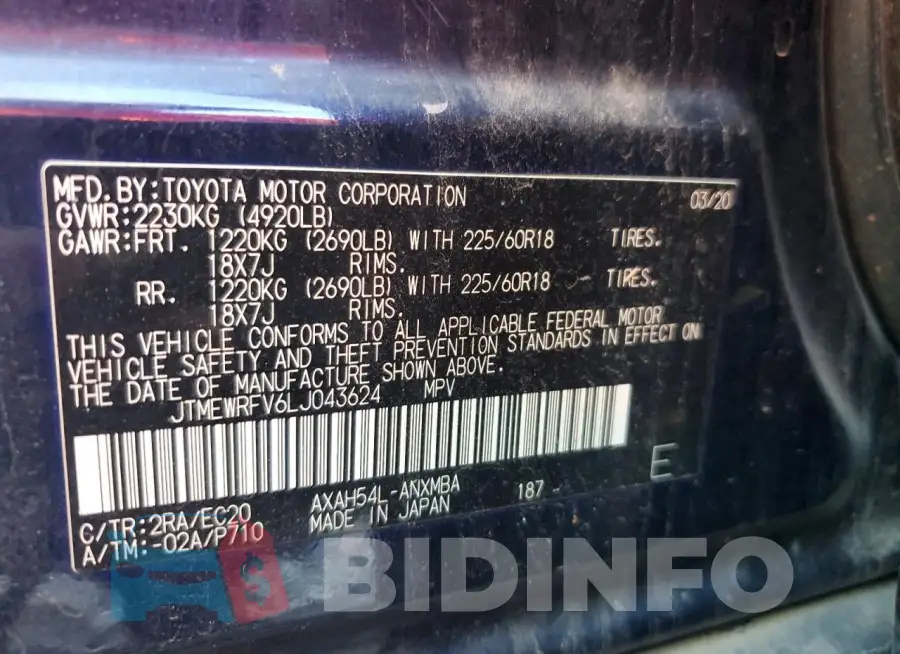 JTMEWRFV6LJ043624 Photo# 13