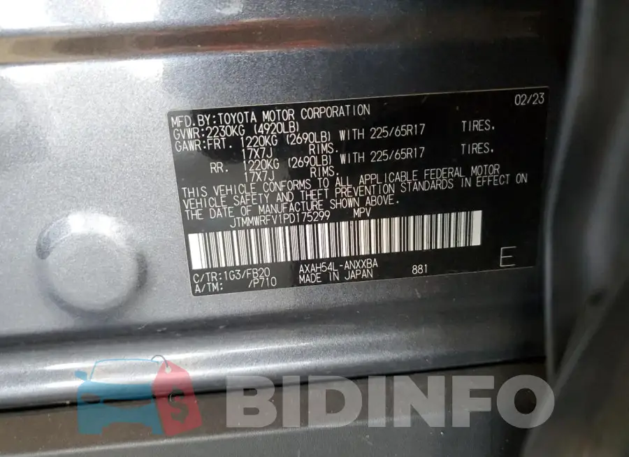 JTMMWRFV1PD175299 Photo# 13