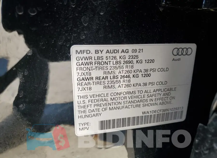 WA1DECF38N1029313 Photo# 12