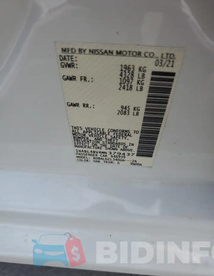 1N4BL4BV4MN379437 Photo# 13