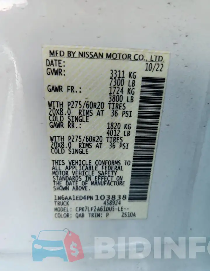 1N6AA1ED4PN103838 Photo# 13