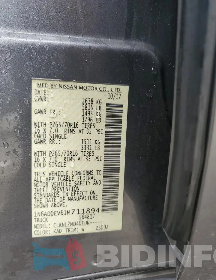 1N6AD0EV6JN711894 Photo# 12