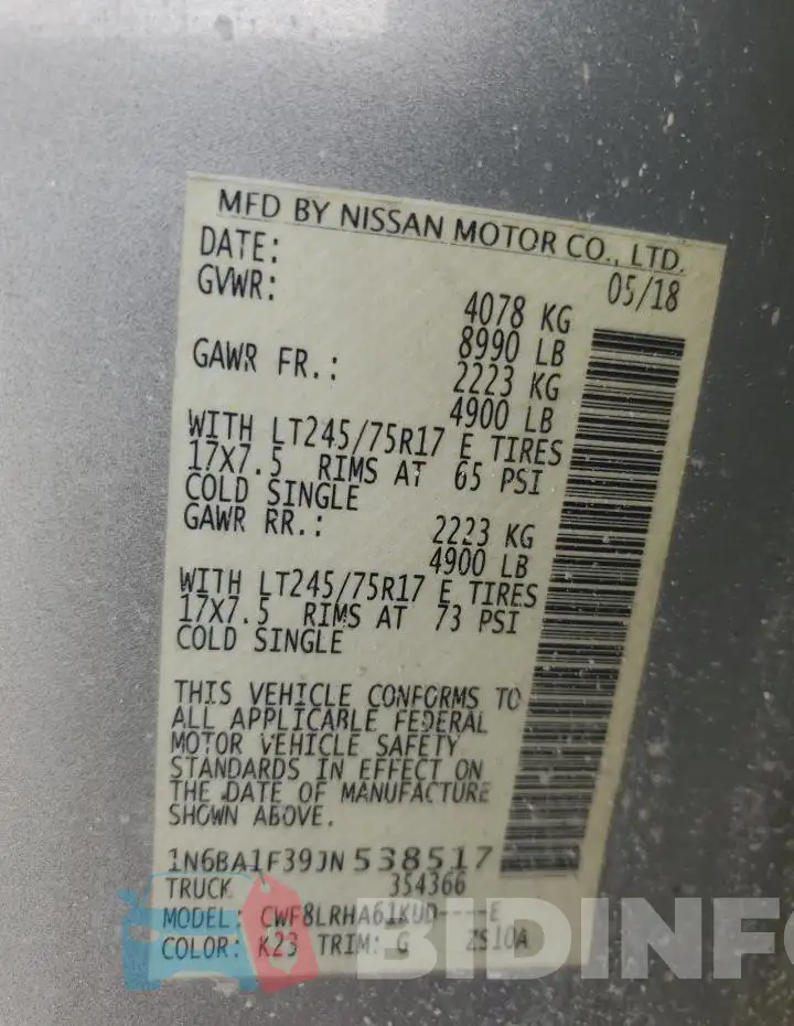 1N6BA1F39JN538517 Photo# 12