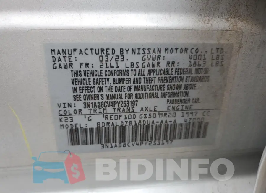 3N1AB8CV4PY253197 Photo# 13
