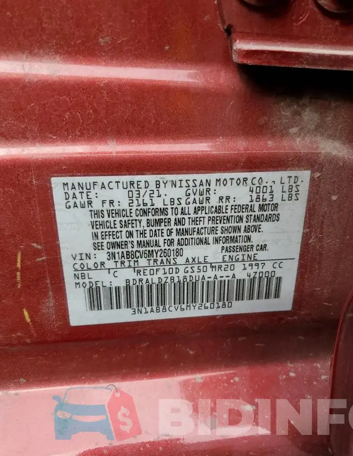 3N1AB8CV6MY260180 Photo# 13