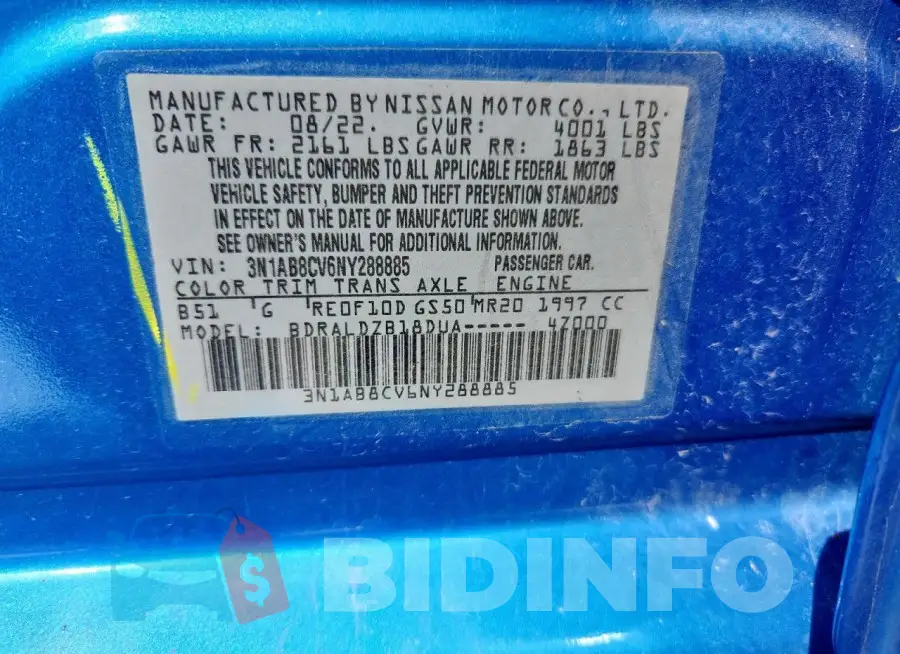 3N1AB8CV6NY288885 Photo# 12