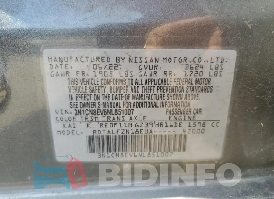 3N1CN8EV6NL851007 Photo# 12