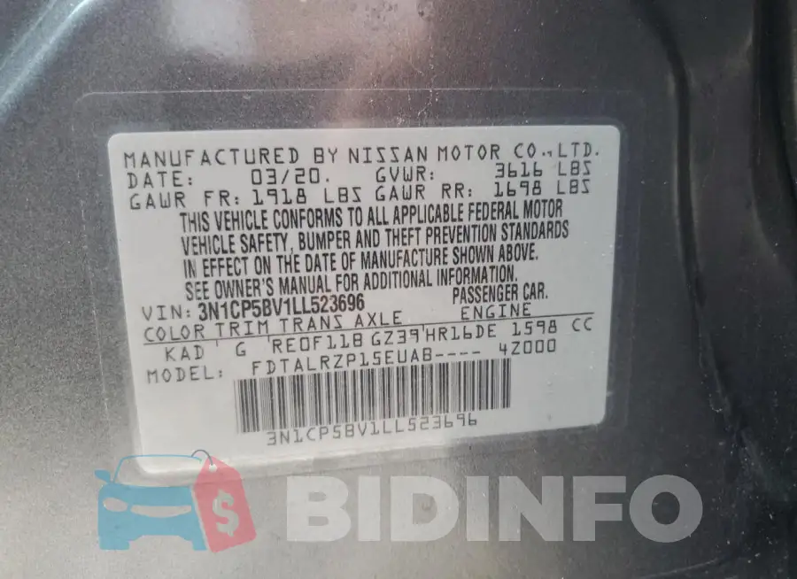 3N1CP5BV1LL523696 Photo# 7